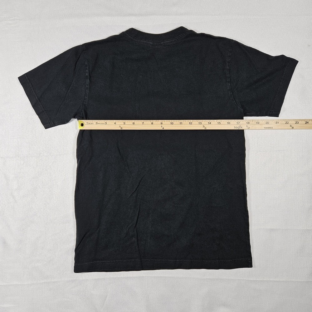 VTG Champion Mens Script Logo Graphic T-Shirt Black Orange Medium Short Sleeve - Picture 6 of 6